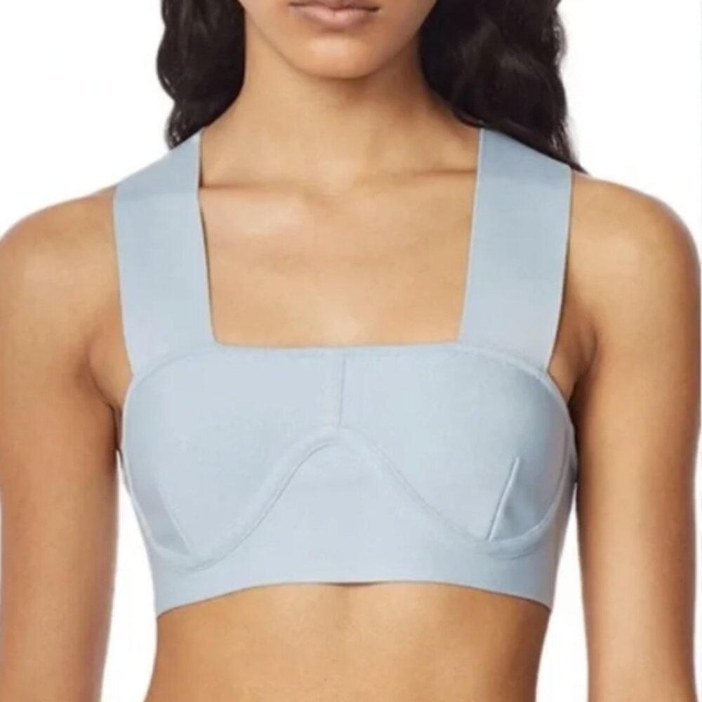 Herve by Herve Ledger bra cup crop top powder blue size large NWT club going out